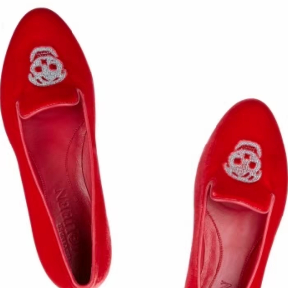 NWOT Alexander McQueen Embroidered Skull Smoking Slipper, Fuchsia - Picture 11 of 13